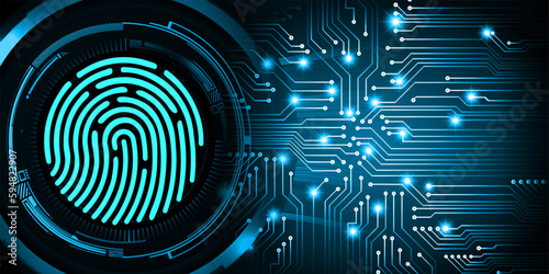 Finger print network cyber security background.
