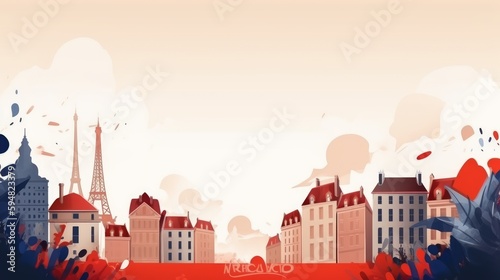 France holiday background, greeting card, invitation, poster, social media graphics, celebrations. Generative AI © David