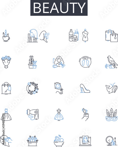 Beauty line icons collection. News, Bulletin, Alert, Update, Notice, Dispatch, Broadcast vector and linear illustration. Disclosure,Proclamation,Statement outline signs set