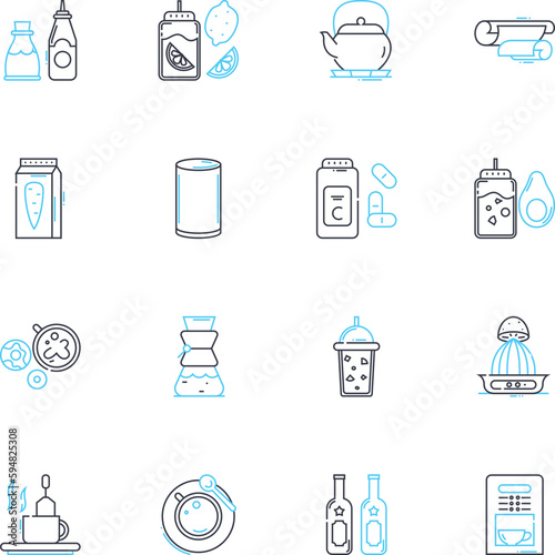 Explore and discover linear icons set. Adventure, Voyage, Quest, Investigate, Uncover, Examine, Inspect line vector and concept signs. Analyze,Study,Observe outline illustrations