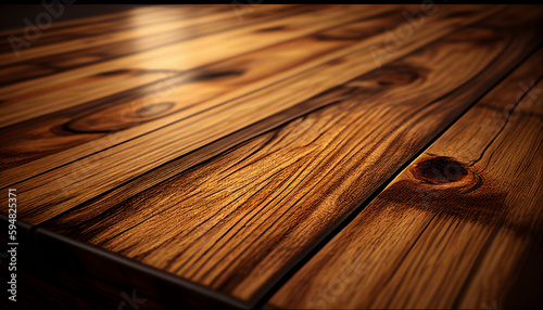 Wooden floor, retro vintage table wood background, Generative AI