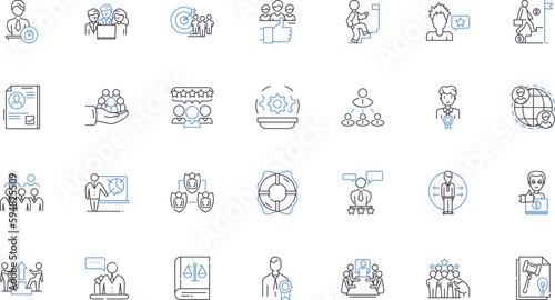Succession planning line icons collection. Succession, Transition, Continuity, Legacy, Retirement, Leadership, Preparation vector and linear illustration. Replacement,Talent,Development outline signs
