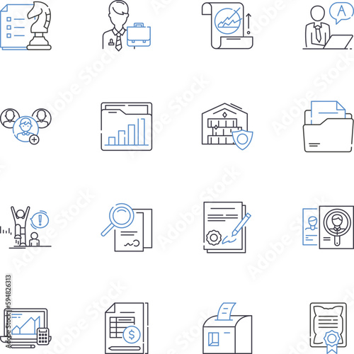 Standard operating procedures line icons collection. Protocols, Guidelines, Instructions, Framework, Systems, Procedures, Guidelines vector and linear illustration. Workflow,Regulation,Policies