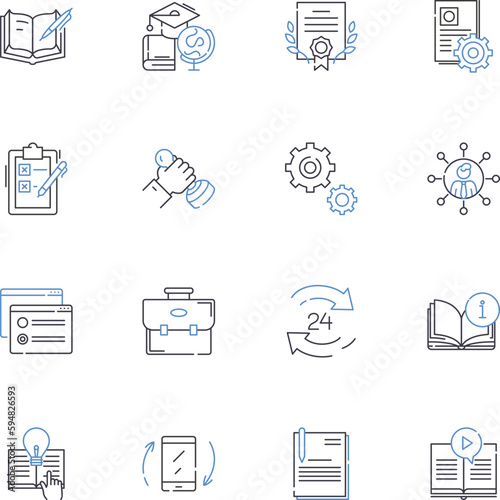 Camping gear line icons collection. Tent, Sleeping bag, Backpack, Stove, Lantern, Chair, Cooler vector and linear illustration. Hammock,Grill,Water filter outline signs set