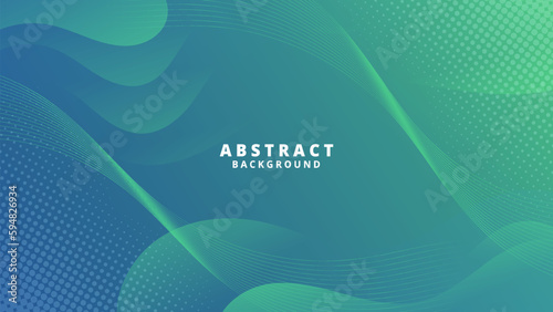 Abstract Gradient green blue liquid background. Modern background design. Dynamic Waves. Fluid shapes composition. Fit for website, banners, brochure, posters