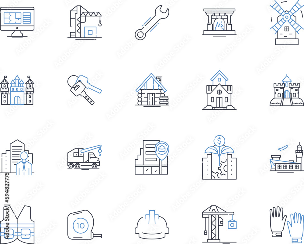 Landscape design line icons collection. Sustainability, Harmony, Natural, Balance, Texture, Flow, Elements vector and linear illustration. Hardscape,Softscape,Contrast outline signs set Landscape design line icons collection. Sustainability, Harmony, Natural, Balance, Texture, Flow, Elements vector and linear illustration. Hardscape,Softscape,Contrast outline signs set