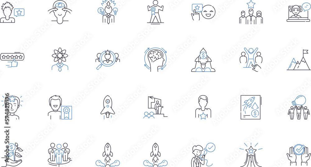 Oversight control line icons collection. Monitoring, Supervision, Compliance, Governance, Surveillance, Regulation, Accountability vector and linear illustration. Auditing,Inspection,Transparency