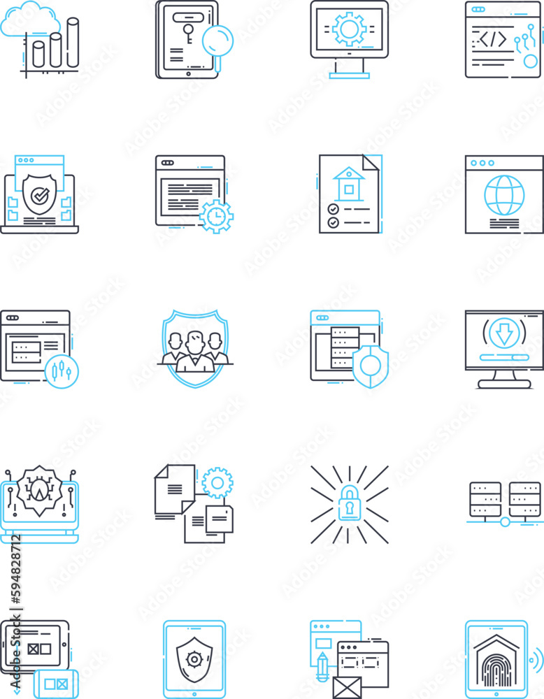 Identity protection linear icons set. Encryption, Passwords, Biometrics, Authentication, Privacy, Security, Cybersecurity line vector and concept signs. Fraud,Protection,Monitoring outline Identity protection linear icons set. Encryption, Passwords, Biometrics, Authentication, Privacy, Security, Cybersecurity line vector and concept signs. Fraud,Protection,Monitoring outline
