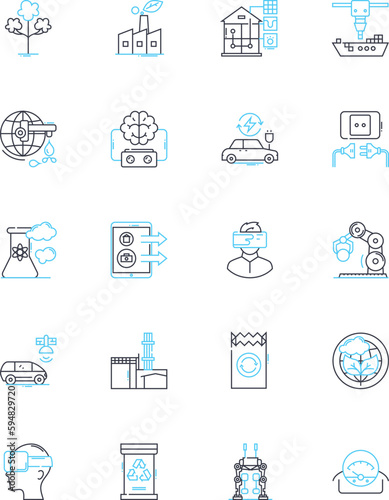 Cross-border exchange linear icons set. Borders, Trade, Immigration, Communication, Globalization, Integration, Collaboration line vector and concept signs. Connectivity,Nerks,Exchange outline