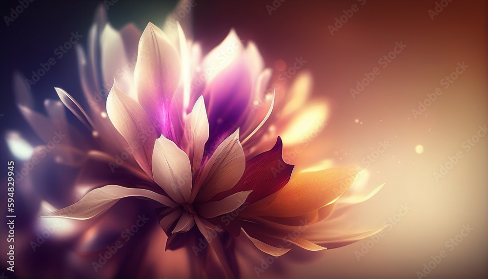 Lotus flower, summer fantasy petal blur with copy space, Generative AI