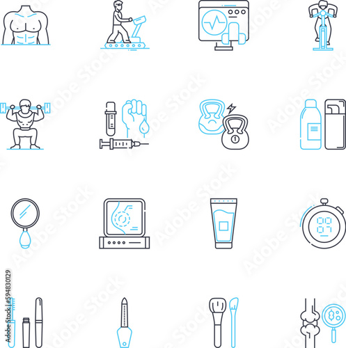 Glamour linear icons set. Elegance, Sophistication, Opulence, Luxury, Sparkle, Shine, Glitter line vector and concept signs. Radiance,Gloss,Glam outline illustrations