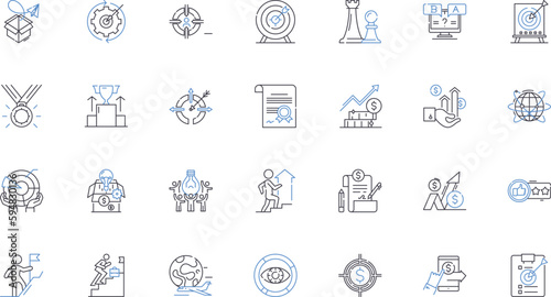 Financial Architecture line icons collection. Investment, Capital, Banking, Insurance, Finance, Debt, Equity vector and linear illustration. Risk,Securities,Credit outline signs set