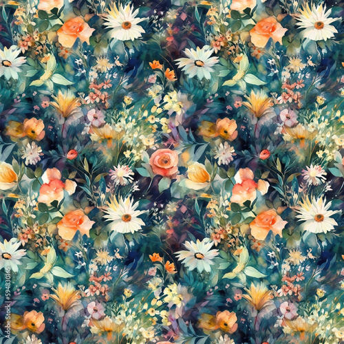 flowers background seamless pattern