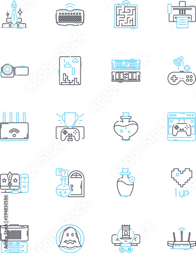 Movie genres linear icons set. Action, Adventure, Comedy, Crime, Drama, Fantasy, Historical line vector and concept signs. Horror,Mystery,Romance outline illustrations