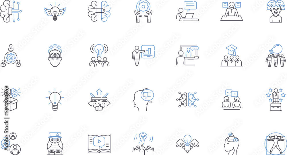 Worldview line icons collection. Perception, Belief, Values, Ideology, Culture, Philosophy, Ethics vector and linear illustration. Religion,Morals,Perspective outline signs set