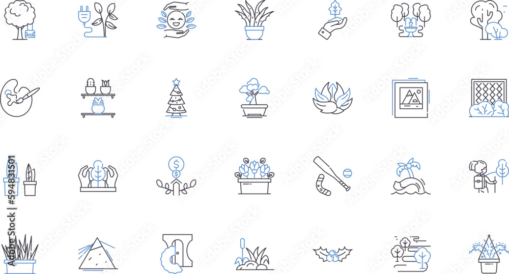 Timberland line icons collection. Boots, Hiking, Outdoor, Adventure, Fashion, Quality, Durability vector and linear illustration. Comfort,Classic,Work outline signs set