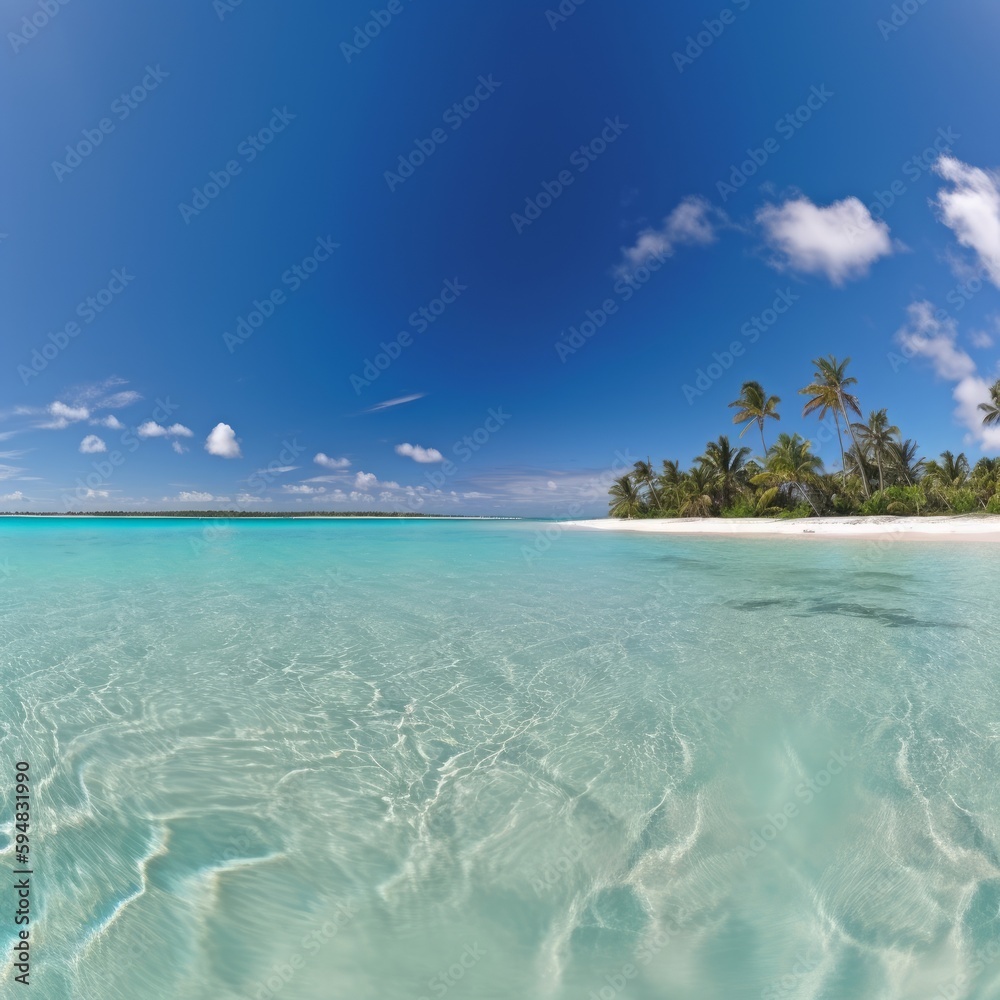  beach with crystal clear water ai generative illustration