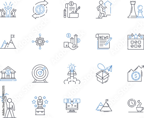 Cost control line icons collection. Budget, Expenses, Optimization, Streamlining, Reductions, Savings, Analysis vector and linear illustration. Efficiency,Minimization,Monitoring outline signs set