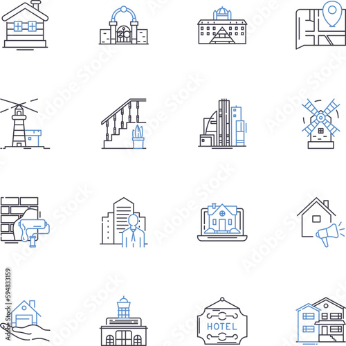 Wealth preservation line icons collection. Investment, Insurance, Estate, Asset, Protection, Trusts, Taxation vector and linear illustration. Inheritance,Planning,Security outline signs set