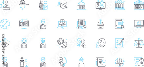 Earth planet linear icons set. Eco-friendly, Tectonics, Pollution, Forests, Marine, Sustainability, Climate line vector and concept signs. Wilderness,Plateau,Habitat outline illustrations