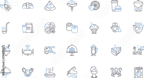 Nourishment line icons collection. Fuel, Sustenance, Nutrition, Energy, Health, Digestion, Vitality vector and linear illustration. Refreshment,Nutrients,Wellness outline signs set