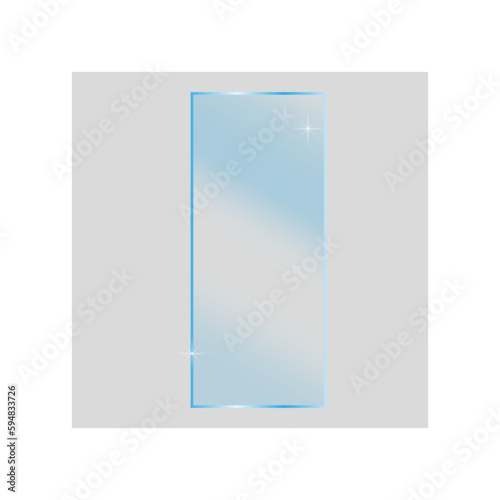glass plate. Design element. Shine effect sign. Photo frame. Realistic shadow. Vector illustration.