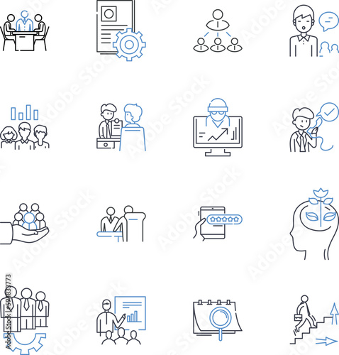 Shopper experience line icons collection. Convenience, Personalization, Interaction, Engagement, Variety, Navigation, Feedback vector and linear illustration. Atmosphere,Accessibility,Perception