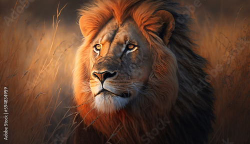                       portrait of a lion   Generative AI