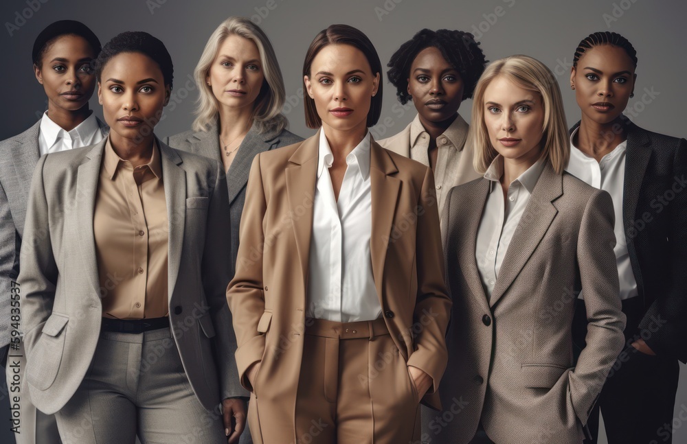 Group of confident female executives ,looking at the camera. Generative AI Group of confident female executives ,looking at the camera. Generative AI