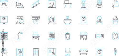 Contemporary art linear icons set. Abstract, Avant-garde, Conceptual, Deconstructivism, Digital, Edgy, Experimental line vector and concept signs. Expressionism,Figurative,Futurism outline