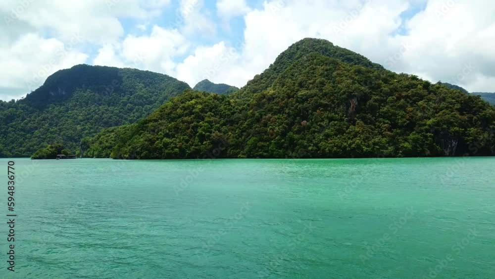 drone shot of a set of paradise islands with a turquoise sea in langkawi malaysia drone shot of a set of paradise islands with a turquoise sea in langkawi malaysia