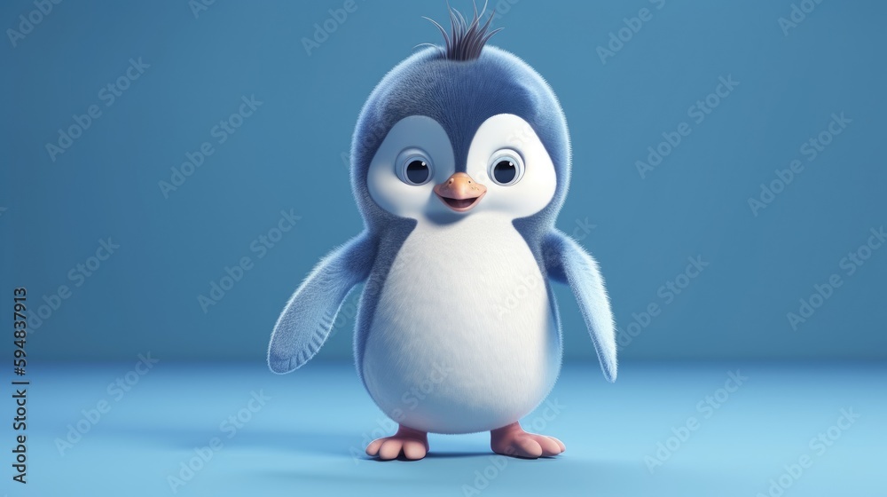 Obraz premium adorable penguin dancing. Created with generative AI.