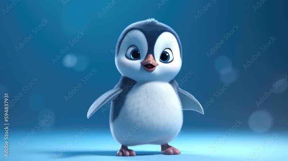 Obraz premium adorable penguin dancing. Created with generative AI.