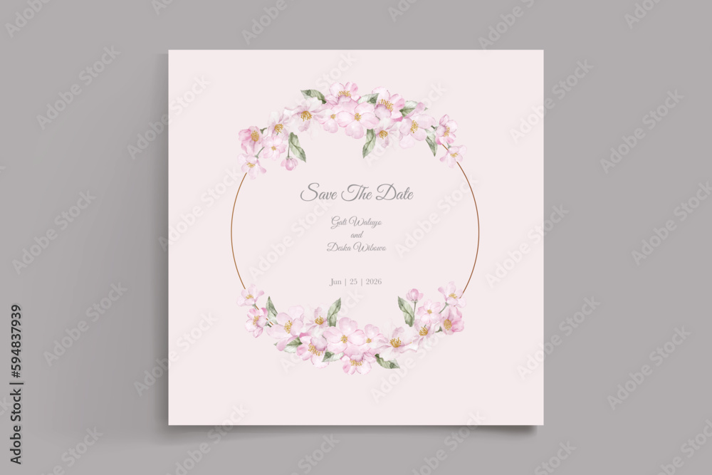 elegant watercolor cherry blossom floral frame
