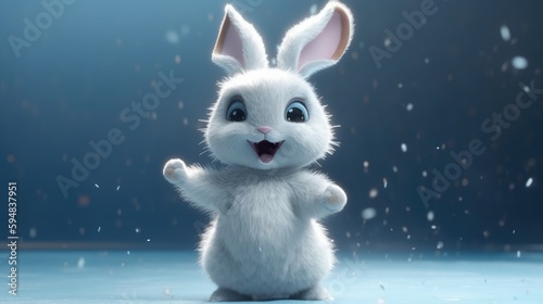 adorable bunny dancing.  Created with generative AI. © lchumpitaz
