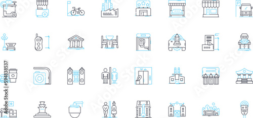 Planners linear icons set. Scheduling, Calendars, Time-management, Organization, Productivity, Efficiency, Task-list line vector and concept signs. Agendas,Meetings,Deadlines outline illustrations