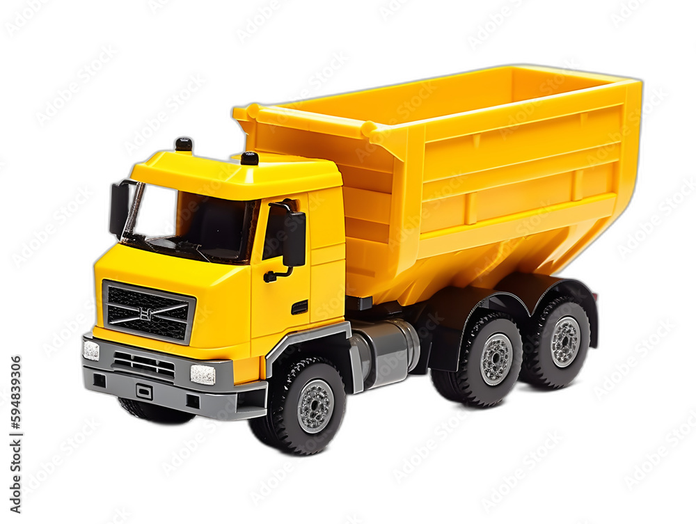 toy yellow truck isolated on white