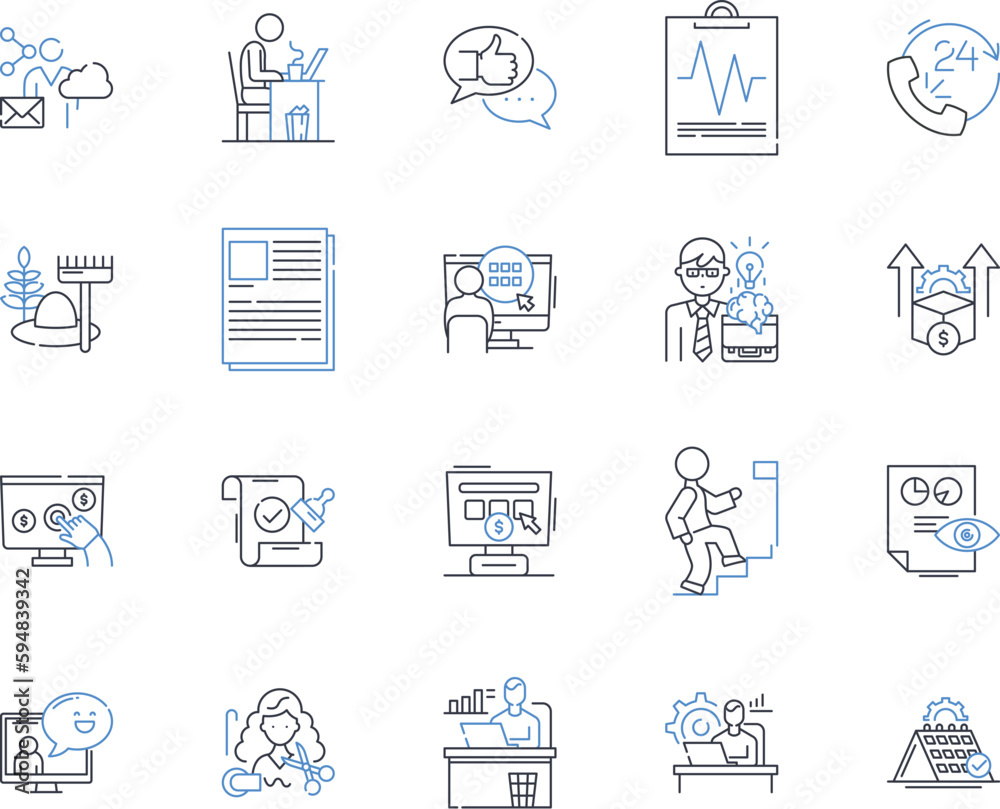 Work evolution line icons collection. Technology, Automation, Globalization, Collaboration, Virtualization, Flexibility, Creativity vector and linear illustration. Diversity,Innovation,Gig-economy Work evolution line icons collection. Technology, Automation, Globalization, Collaboration, Virtualization, Flexibility, Creativity vector and linear illustration. Diversity,Innovation,Gig-economy