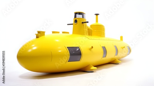 фотографія yellow submarine isolated on white