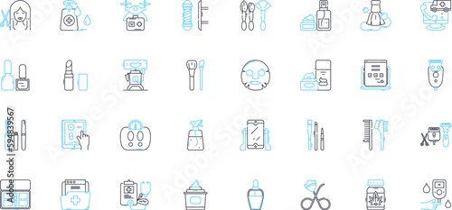 Pure bliss linear icons set. Serenity, Tranquility, Euphoria, Utopia, Perfection, Nirvana, Ecstasy line vector and concept signs. Harmony,Rapture,Delight outline illustrations