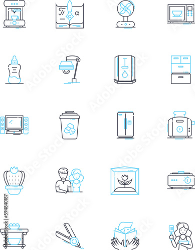 Family members linear icons set. Mother, Father, Son, Daughter, Sister, Brother, Grandmother line vector and concept signs. Grandfather,Aunt,Uncle outline illustrations © Nina