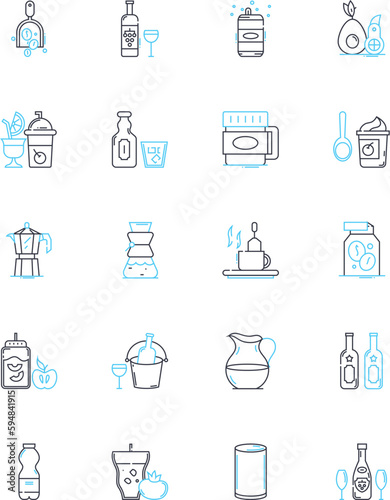 Explore and discover linear icons set. Adventure, Voyage, Quest, Investigate, Uncover, Examine, Inspect line vector and concept signs. Analyze,Study,Observe outline illustrations