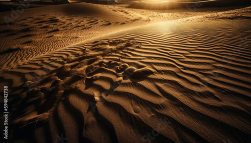 Wave pattern rippled through arid sand dune generated by AI