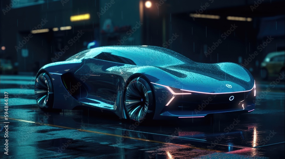futuristic supercar car. Created with generative AI.