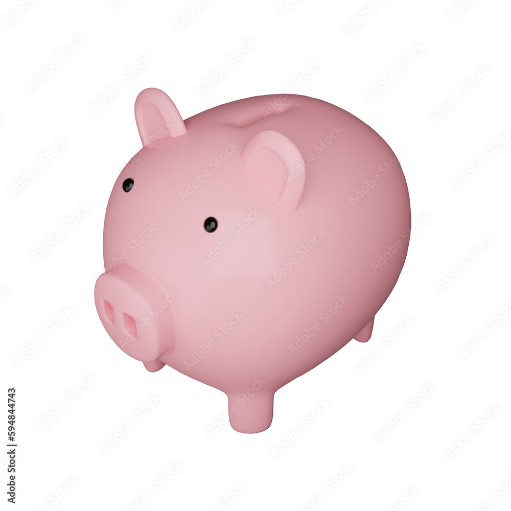 Pink piggy bank 3d icon. Pink piggy bank 3d icon.