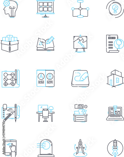 Crafting linear icons set. Knitting, Sewing, Crochet, Scrapbooking, Embroidery, Quilting, Origami line vector and concept signs. Weaving,Pottery,Candlemaking outline illustrations