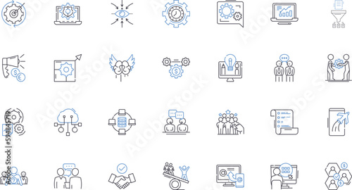 Learning journey line icons collection. Discovery, Exploration, Growth, Transformation, Progress, Evolution, Achievement vector and linear illustration. Development,Experience,Adventure outline signs