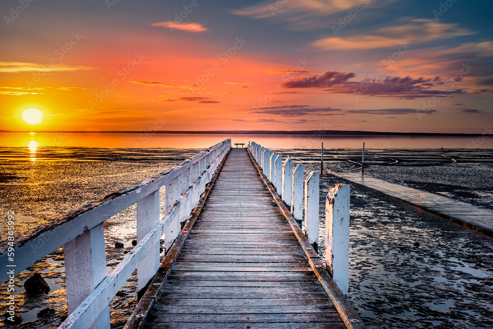 Grantville Pier sunset. Victoria Australia 