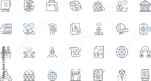 Supply line icons collection. Availability, Distribution, Logistics, Provision, Stockpile, Reserves, Resources vector and linear illustration. Inventory,Stock,Stash outline signs set