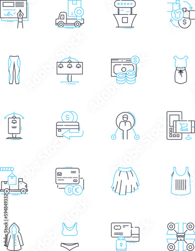 Marketing generation linear icons set. Lead, Conversion, Funnel, Strategy, Campaign, Audience, Engagement line vector and concept signs. Content,Persona,Segment outline illustrations
